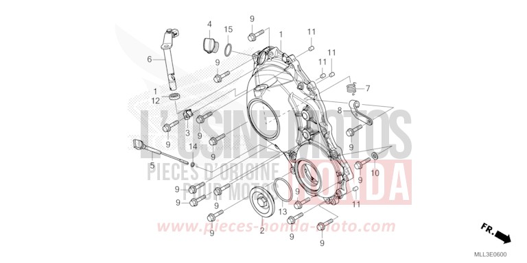 RIGHT CRANKCASE COVER for CB1000F "Big One" GRAND PRIX RED (R380) from 2025